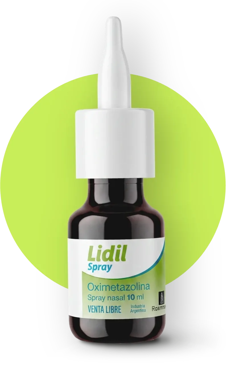 Frasco de Lidil Spray, spray nasal de 10 ml con oximetazolina